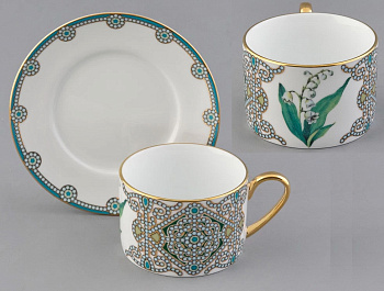 Чашка с блюдцем ИФЗ Ландыш майский (Соло) 250 мл, Императорский фарфоровый завод 81.32654.00.1