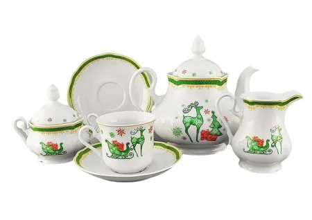 Чайный сервиз 6 персон 15 предметов Новогодний, Мэри-Энн 03160725-2573, Leander