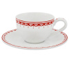 Набор чайных пар на 4 персоны 8 предметов Хюгге Красные узоры 71150425-327D, Leander