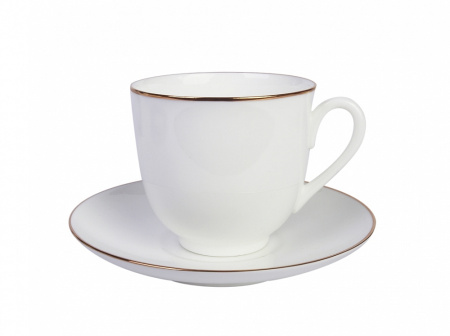 Чашка с блюдцем кофейная 180 мл, Золотой кантик (Ландыш), Императорский фарфоровый завод (ЛФЗ) 81.14287.00.1