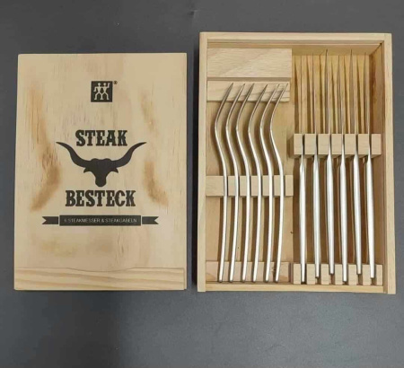 Набор стейковый на 6 персон 12 предметов в деревянной коробке, Zwilling J.A. Henckels (07150-312)