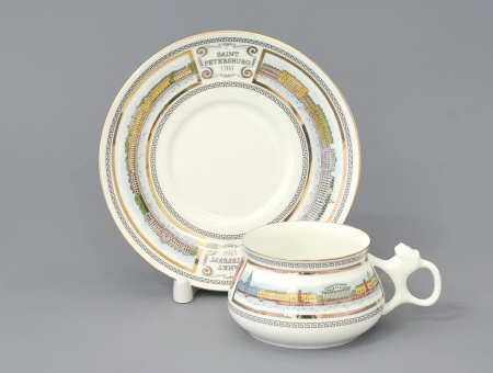 Чашка с блюдцем кофейная 180 мл, Набережные Невы (Билибина) Императорский фарфоровый завод (ЛФЗ) 81.15737.00.1