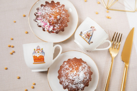 Чашка с блюдцем кофейная 180 мл, Кулич и Пасха (Ландыш), Императорский фарфоровый завод (ИФЗ) 81.23094.00.1