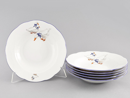 Набор тарелок глубоких 23 см 6 штук, Гуси Мэри-Энн 03160213-0807, Leander