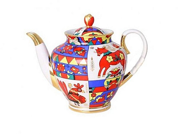 Чайник доливной 2000 мл Народные узоры (Весенняя), Императорский фарфоровый завод (ЛФЗ) 80.60810.00.1