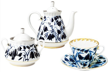 Сервиз чайный Колокольчики 14 предметов (Лучистая), Императорский фарфоровый завод (ЛФЗ) 81.14705.03.1