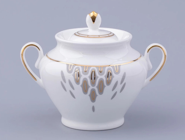 Сервиз чайный ИФЗ Саламандра Грей (Весенняя 2) 14 предметов, Императорский фарфоровый завод 81.31630.00.1